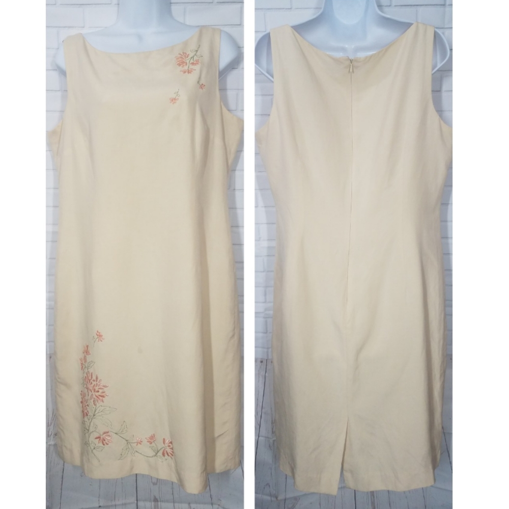 Ann Taylor Loft Silk Floral Embriodered Dress